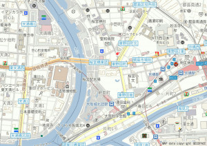 大阪市都島区網島町、マンションの地図画像です