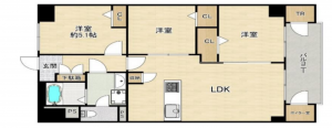 大阪市都島区網島町、マンションの間取り画像です