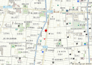 大阪市生野区舎利寺、中古一戸建ての地図画像です