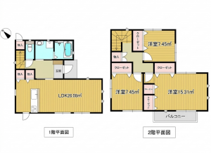 宮崎市吉村町、中古一戸建ての間取り画像です
