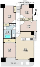 大阪市鶴見区横堤、マンションの間取り画像です