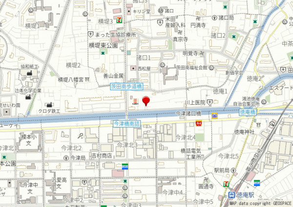大阪市鶴見区諸口、中古一戸建ての地図画像です