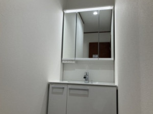 大阪市旭区清水、中古一戸建ての洗面画像です