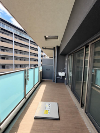 大阪市都島区都島本通、マンションのバルコニー画像です