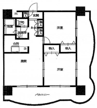 宮崎市赤江、マンションの間取り画像です