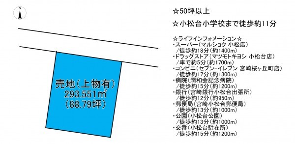 宮崎市小松台北町、土地の間取り画像です