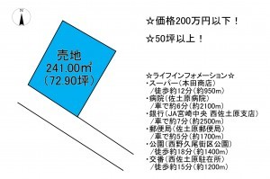 宮崎市佐土原町上田島、土地の間取り画像です