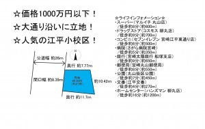 宮崎市江平東、土地の間取り画像です