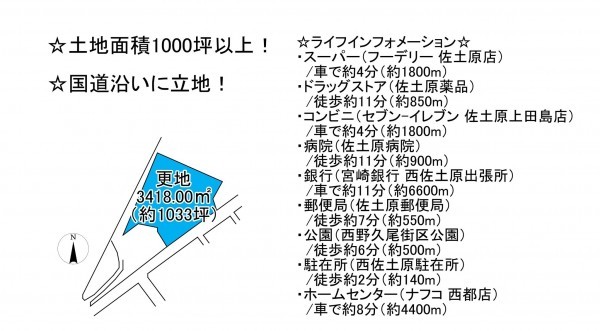 宮崎市佐土原町上田島、土地の間取り画像です
