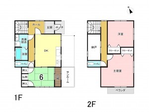 松阪市久保町、中古一戸建ての間取り画像です