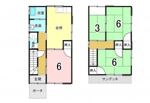 松阪市久保田町、中古一戸建ての間取り画像です