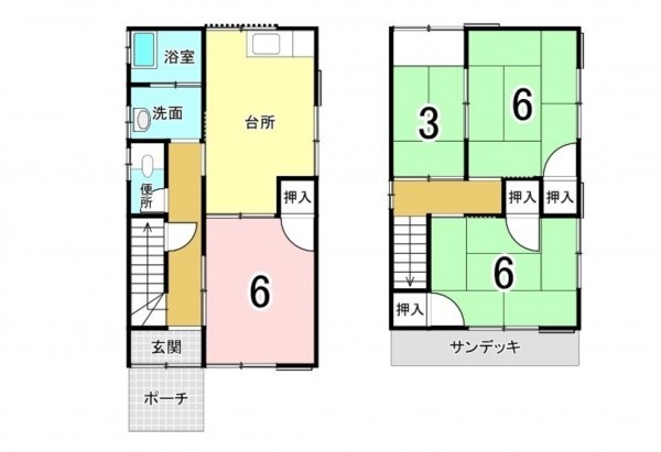 松阪市久保田町、中古一戸建ての間取り画像です