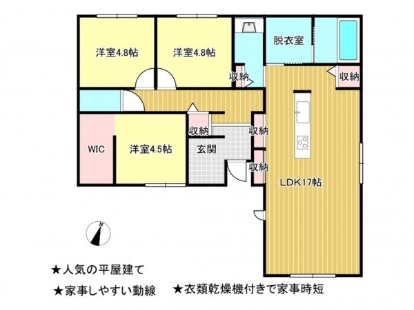 松阪市大津町、新築一戸建ての間取り画像です