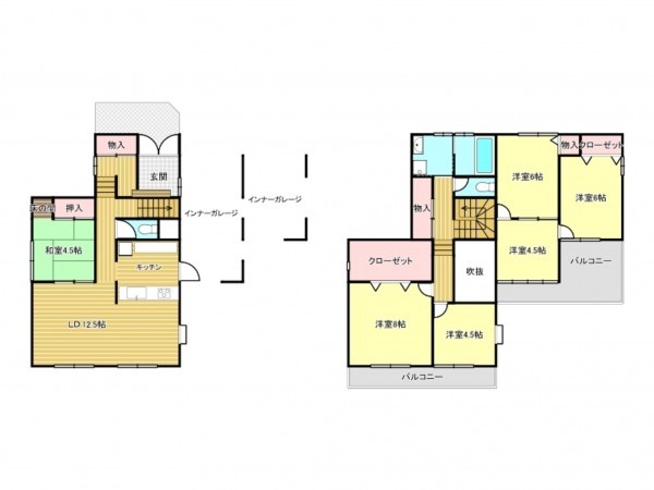 松阪市豊原町、中古一戸建ての間取り画像です