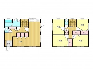 松阪市嬉野野田町、中古一戸建ての間取り画像です