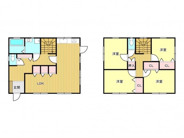 松阪市嬉野野田町、中古一戸建ての間取り画像です