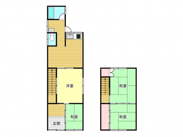 松阪市茶与町、中古一戸建ての間取り画像です