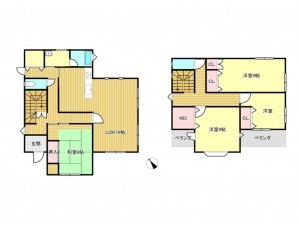 松阪市南虹が丘町、中古一戸建ての間取り画像です