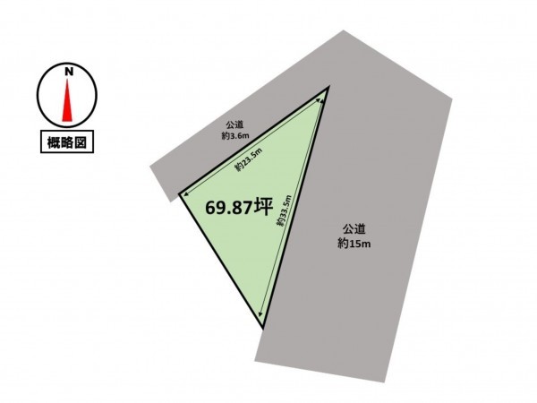 松阪市郷津町、土地の間取り画像です