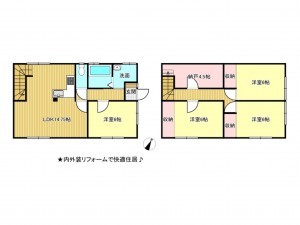 松阪市五月町、中古一戸建ての間取り画像です