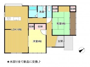 松阪市駅部田町、中古一戸建ての間取り画像です