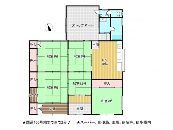 松阪市小片野町、中古一戸建ての間取り画像です