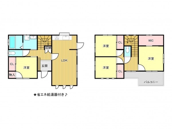 松阪市舞出町、中古一戸建ての間取り画像です