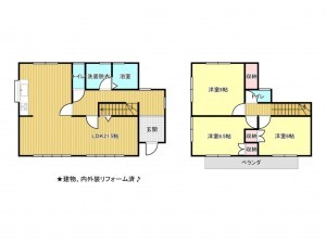 松阪市虹が丘町、中古一戸建ての間取り画像です