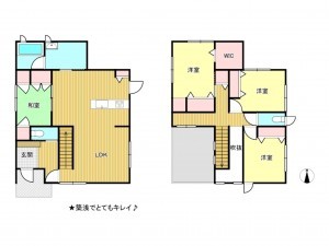 津市垂水、中古一戸建ての間取り画像です