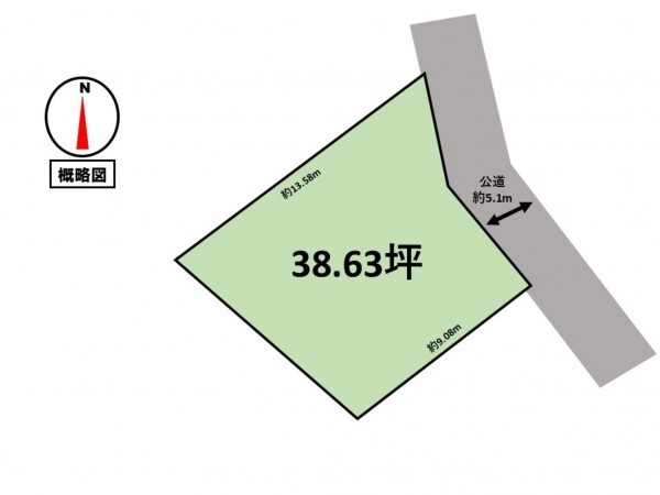 松阪市茶与町、土地の間取り画像です