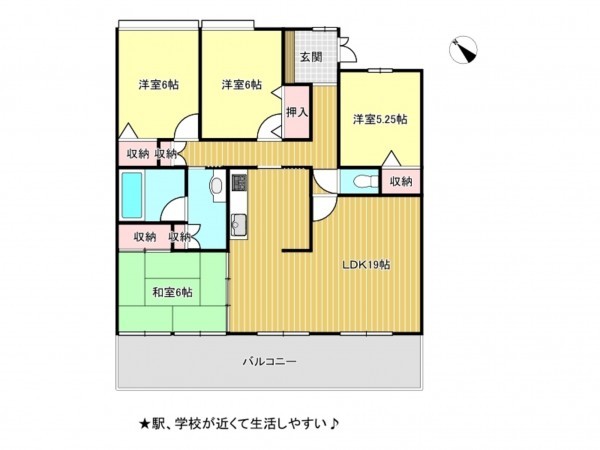 松阪市西之庄町、マンションの間取り画像です