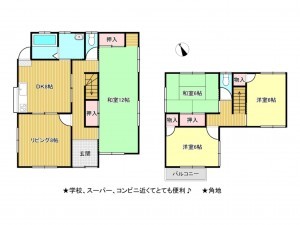 松阪市石津町、中古一戸建ての間取り画像です