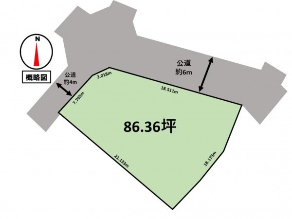 松阪市駅部田町、土地の間取り画像です