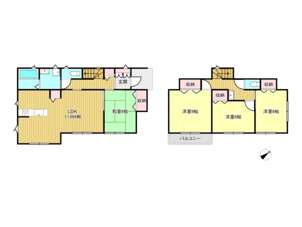 松阪市五反田町、新築一戸建ての間取り画像です