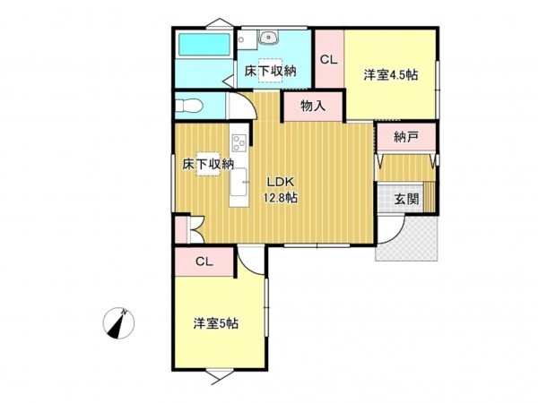 松阪市川井町、新築一戸建ての間取り画像です