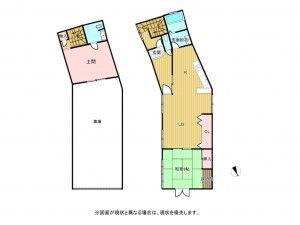 松阪市日野町、中古一戸建ての間取り画像です