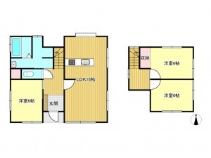 松阪市久保町、中古一戸建ての間取り画像です