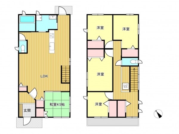 松阪市大黒田町、中古一戸建ての間取り画像です