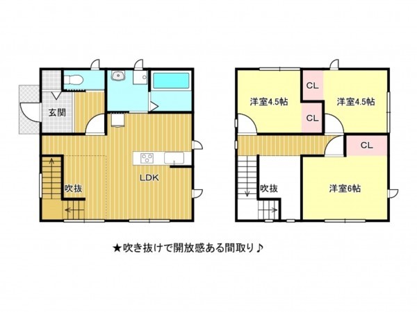 松阪市小野江町、中古一戸建ての間取り画像です