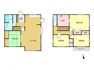 松阪市平成町、中古一戸建ての間取り画像です