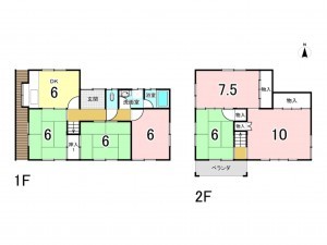 松阪市久保町、中古一戸建ての間取り画像です