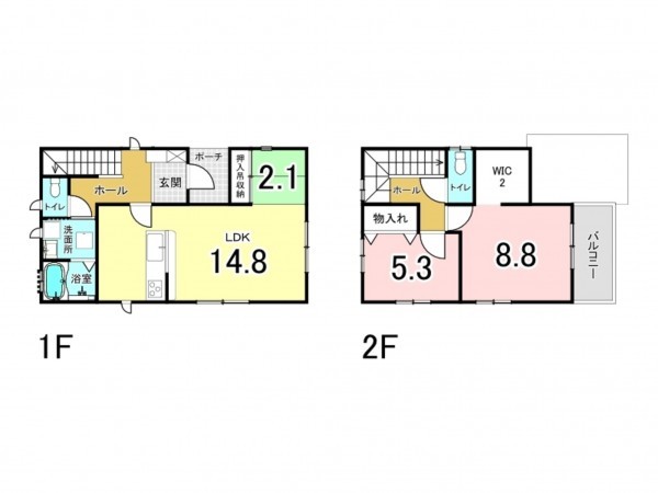 松阪市高町、中古一戸建ての間取り画像です