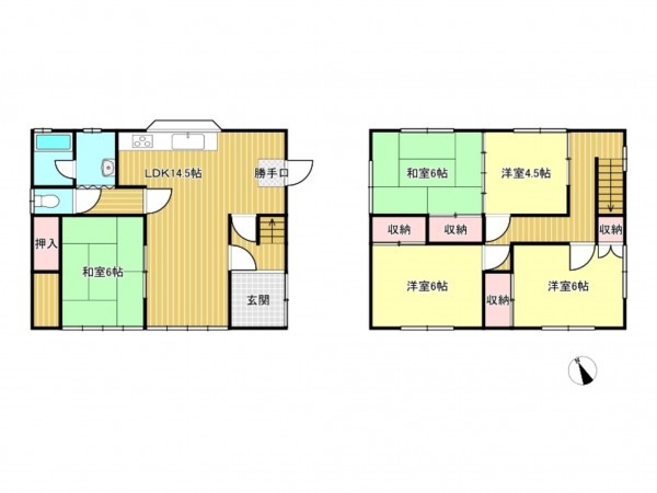 津市久居持川町、中古一戸建ての間取り画像です