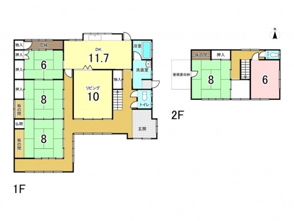 津市久居野口町、中古一戸建ての間取り画像です