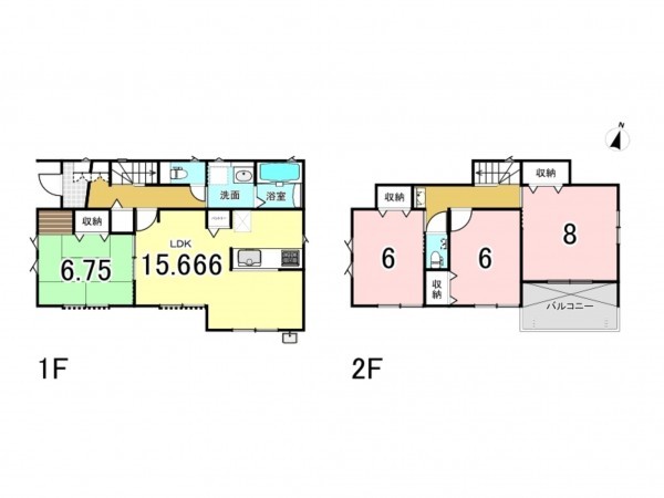 松阪市垣鼻町、新築一戸建ての間取り画像です