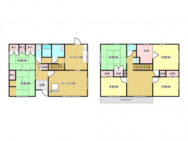 津市久居元町、中古一戸建ての間取り画像です