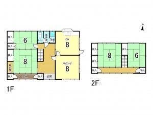 松阪市松ヶ島町、中古一戸建ての間取り画像です
