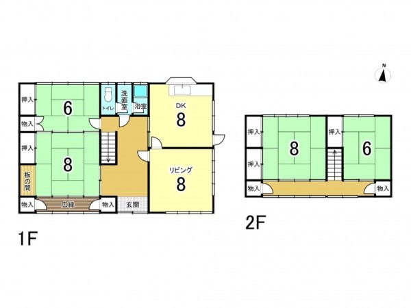 松阪市松ヶ島町、中古一戸建ての間取り画像です