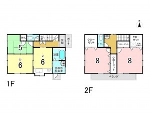 津市久居野村町、中古一戸建ての間取り画像です