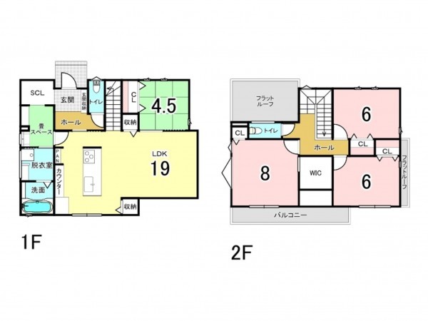 松阪市大黒田町、新築一戸建ての間取り画像です
